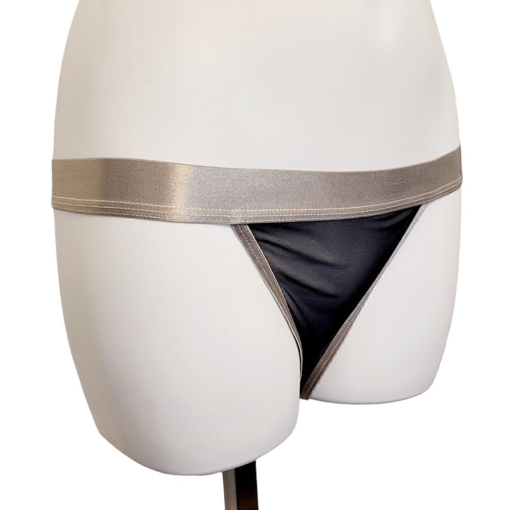 2/$20 Brand New Sexy Transparent Black With Silver Panties Size: Large